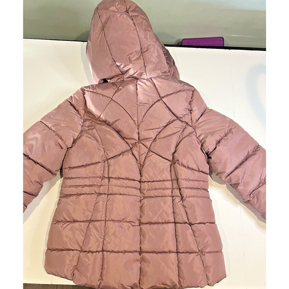 Bebe Puffer Jacket Hooded Womens LG Rose Pink‎ - Picture 9 of 9